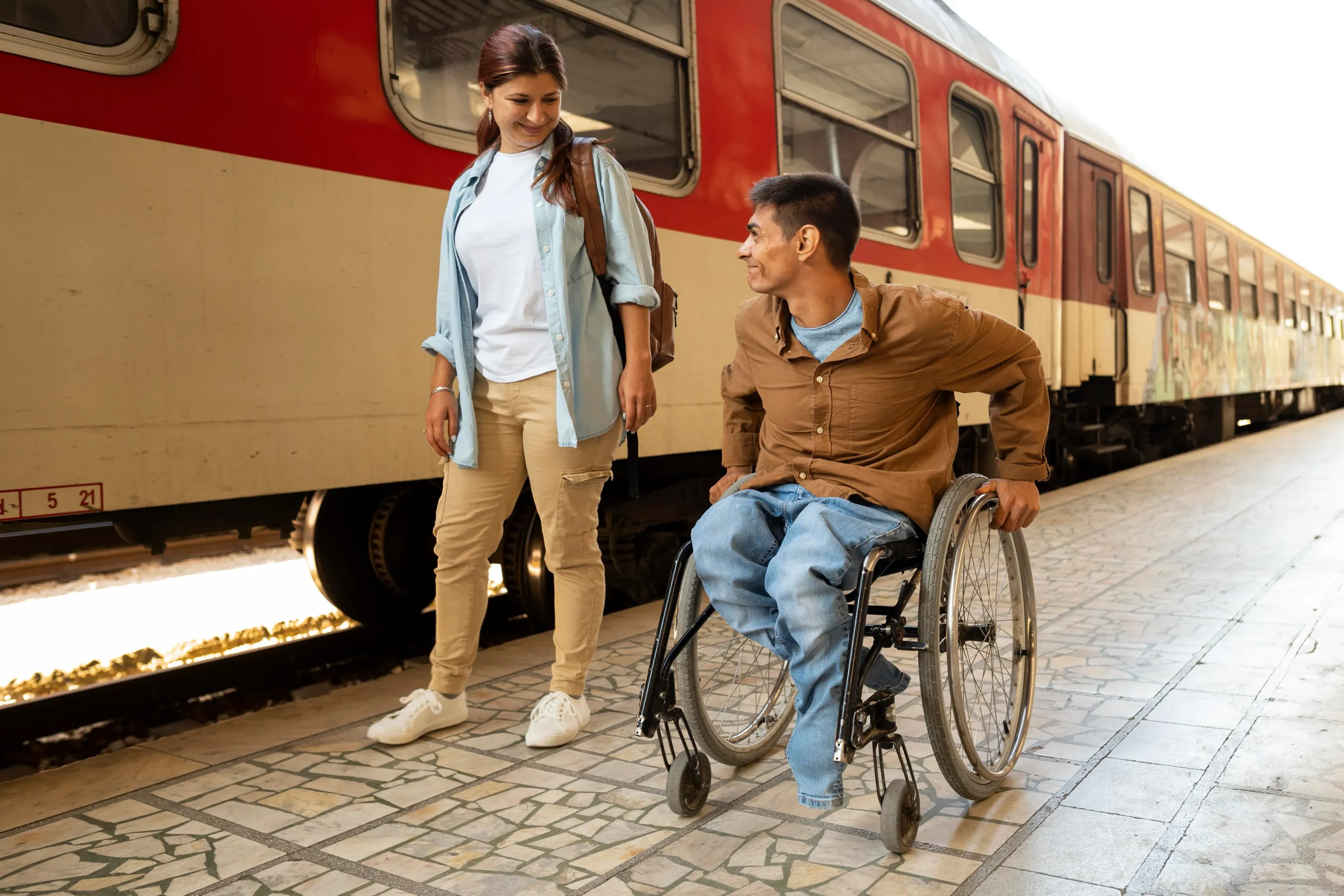A person in trainstation_wheelchair